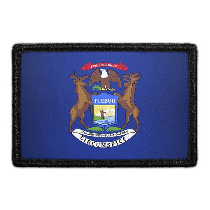 Michigan State Flag - Color - Removable Patch for wholesale by Pull Patch