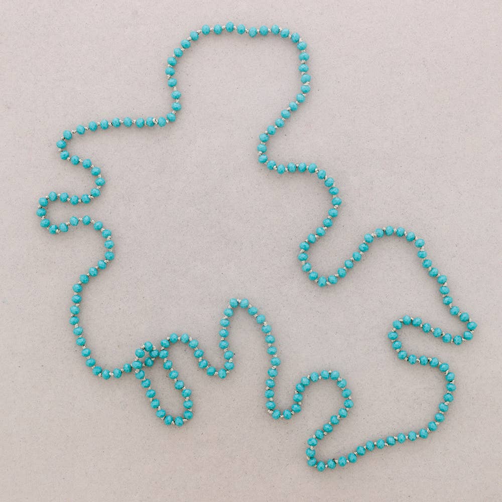 Sonata - Vendita all'ingrosso Collane di perline/perle - Collana lunga Sonata con nodi in cristallo sfaccettato 1,5 m x 6 mm2