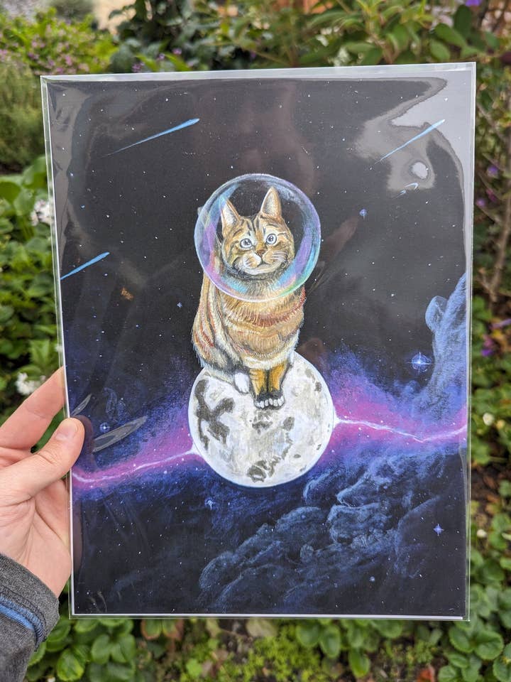 Paws on The Moon Print for wholesale by Eric Southard Art