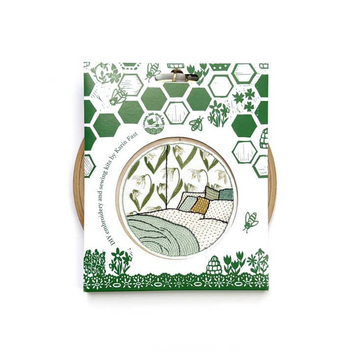 Cream Tea and Lace – Engroshandel Broderitilbehør – broderisæt vintergæk soveværelse, interiørdesign moderne bøjlekunst3