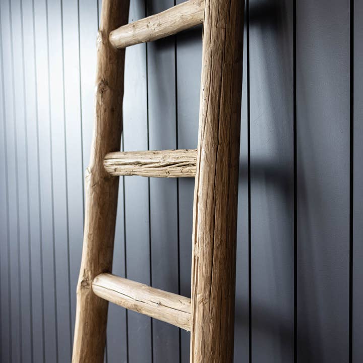 Luxe B Co - Wholesale Free Standing Shelf - Reclaimed Elm Wood Ladder 1