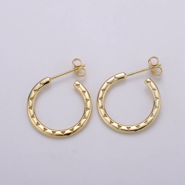 Aim Eternal - Wholesale Hoop Earrings - 20mm Gold Hoop Earrings, Gold Vermeil Hoop Earrings, Stateme