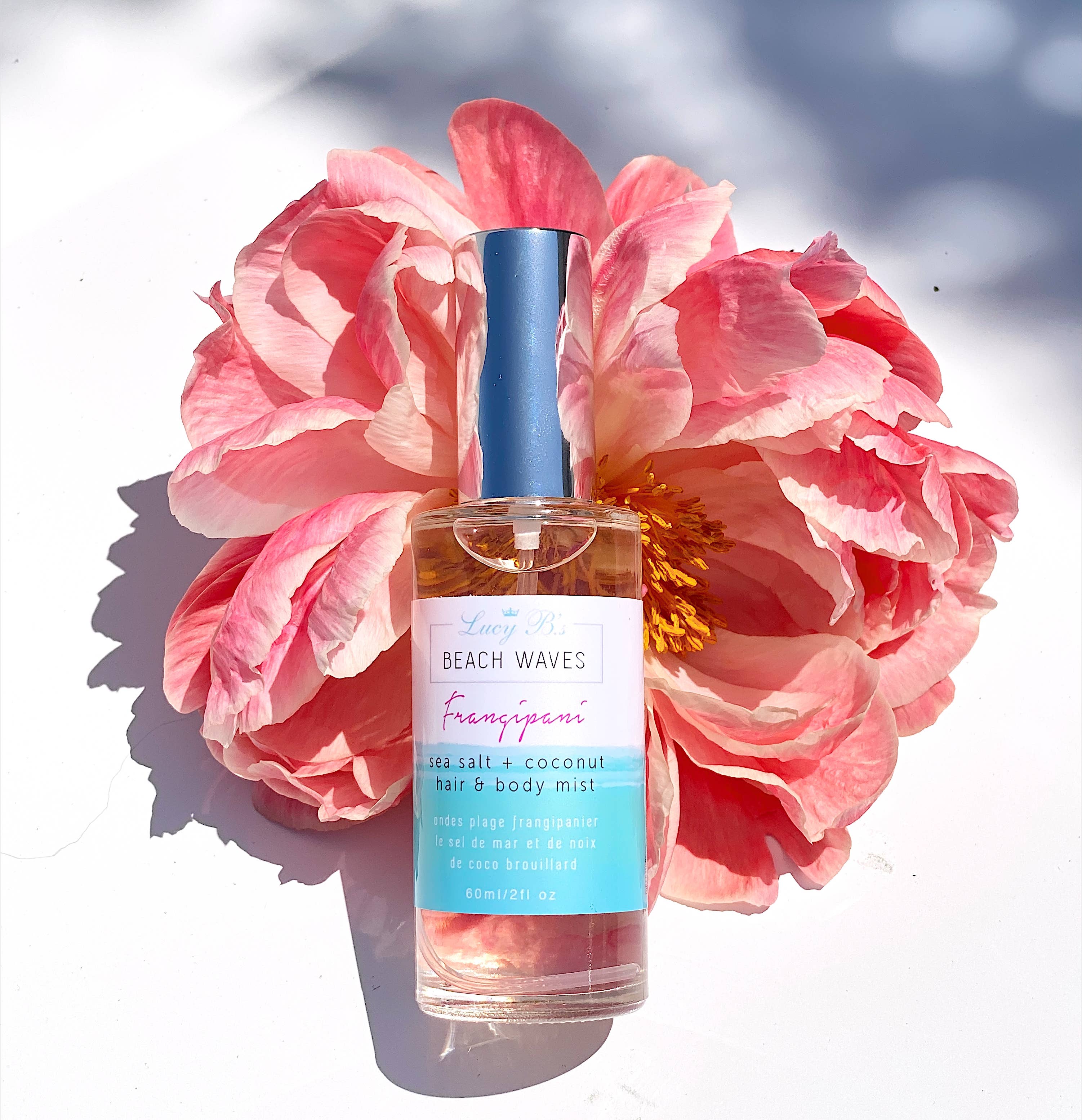 Hydra Bloom Beauty - Vente Brume/eau visage et corps - Brume salée Frangipanier Beach Waves pour cheveux et corps4