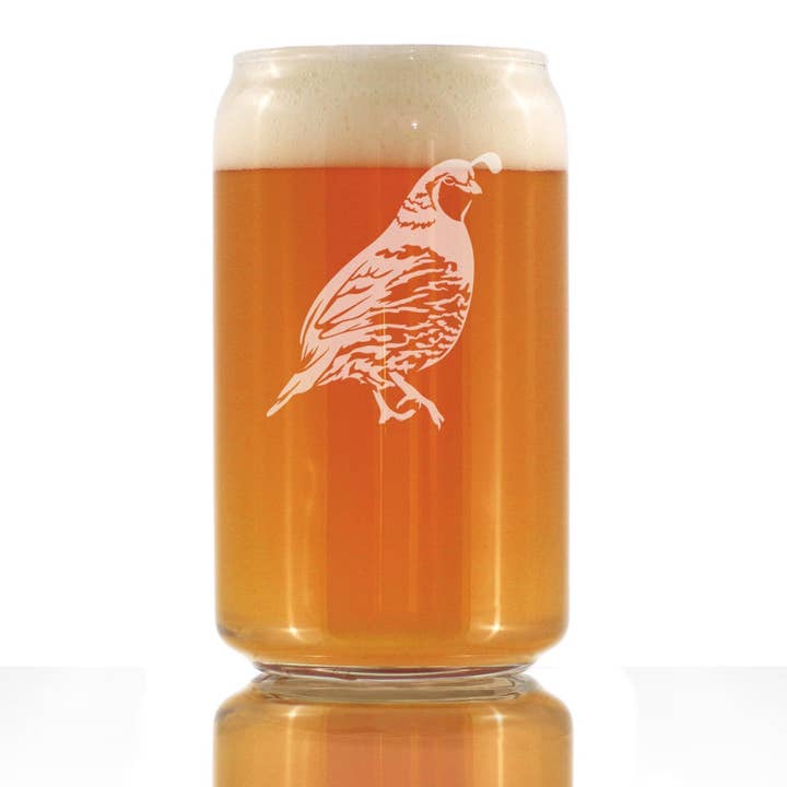 Bicchiere da birra Quail Beer, in vetro, ideale come regalo e decorazione per la caccia agli uccelli per la vendita all'ingrosso da parte di bevvee