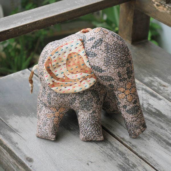 Basha Boutique - Wholesale Stuffed/Plush Toy - Kids & Baby - Stuffed Elephant with Kantha Ears4