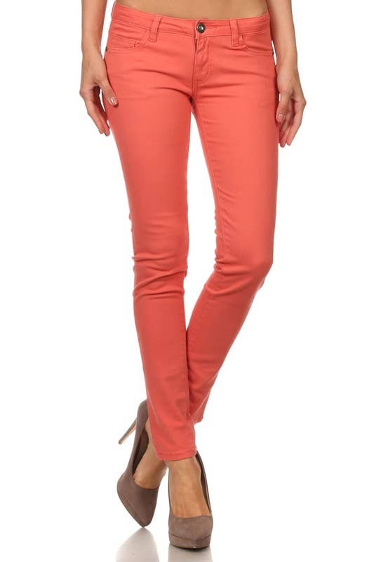 Bagel - Wholesale Jeans - Women's - Solid Mid Rise Skinny jeans Pants3