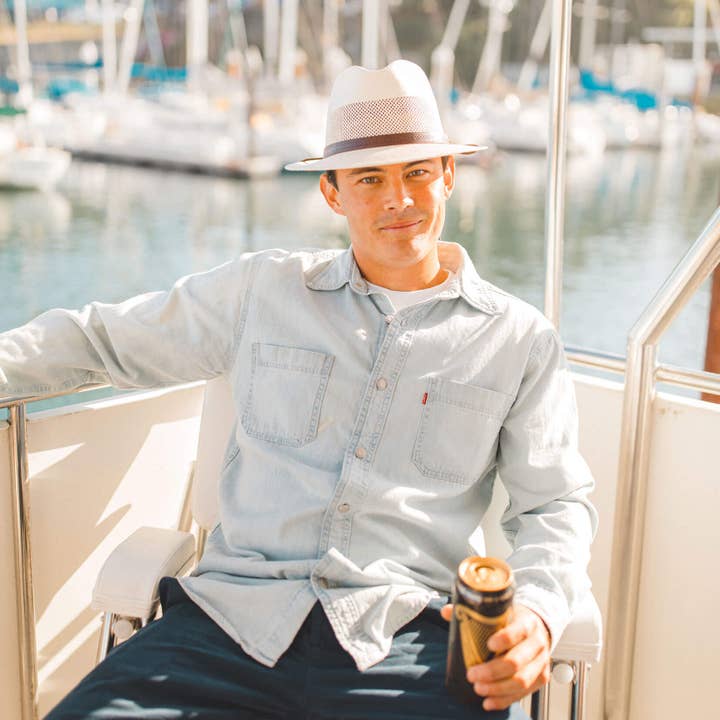 American Hat Makers – Chapéu de palha – Unissexo por atacado – Chapéu Fedora de Palha Trilby - Estilo Toscana1