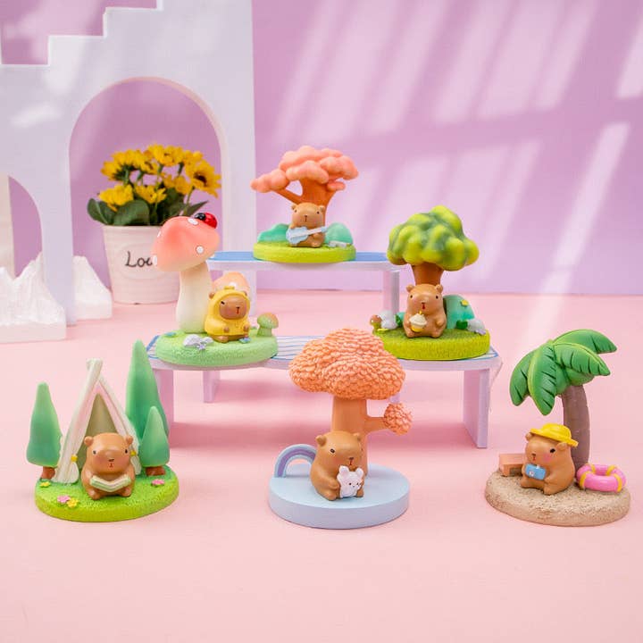 BCmini - Wholesale Decorative Figurine - CAPYBARA LANDSCAPE FIGURINE BLIND BOX-6