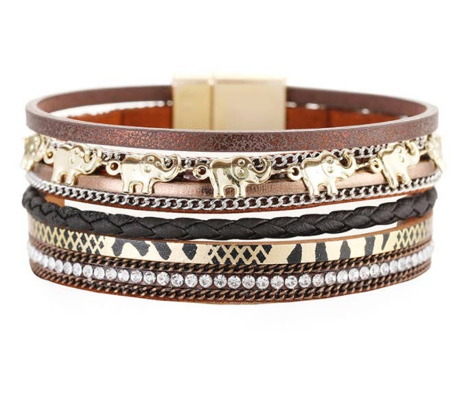 Maya J - Wholesale Woven/Braided Bracelet - Bohemian Vegan Leather Cuff Bracelets - Full Display17