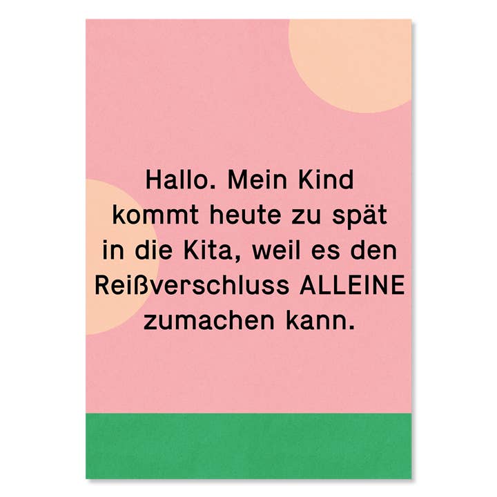 Spruch Postkarte Reißverschluss für den Großhandel von Kleine Prints