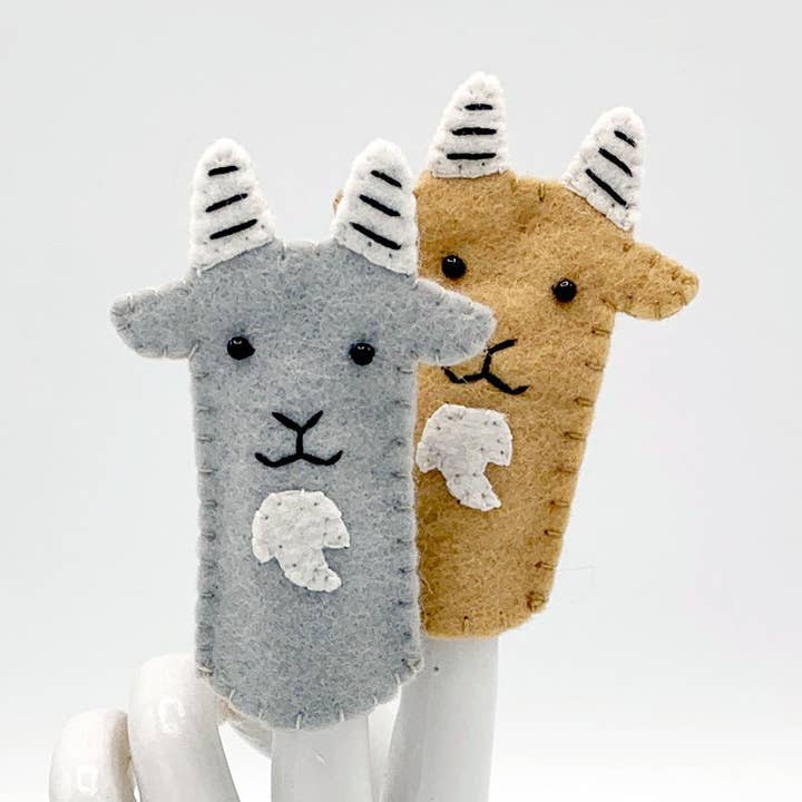 Goat Felt Finger Puppet for wholesale by Lumpy Buttons