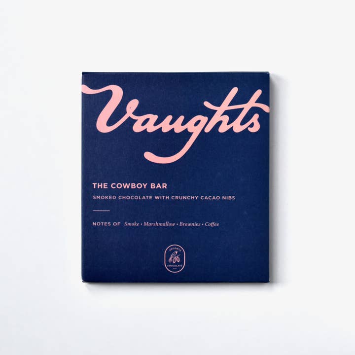 Vaughts Chocolate - Wholesale Chocolate Bar - The Cowboy Bar - Dark Milk Chocolate with Smoked Nibs