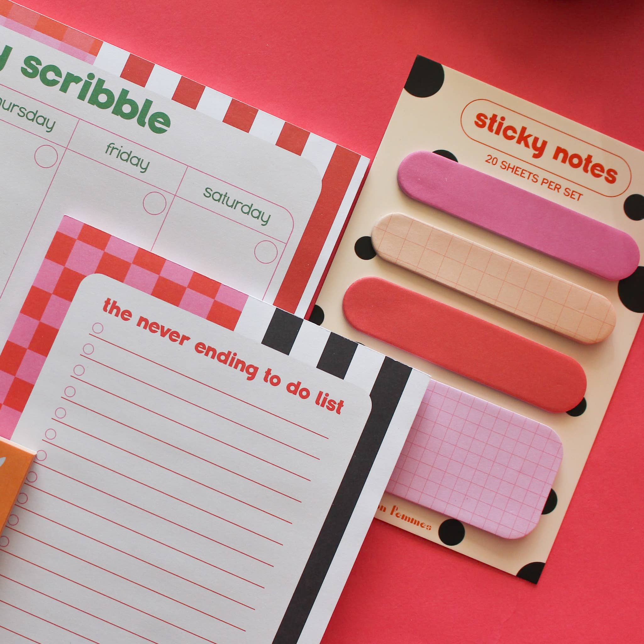 Bon Femmes – Engroshandel Klistermærker – Peachy Keen Sticky Note Sæt3