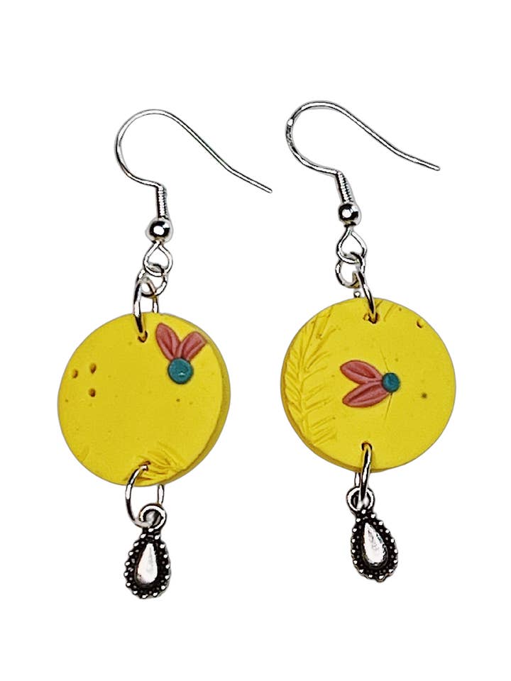 Circular Charm Dangle Earrings for wholesale by Maia Sol Designs