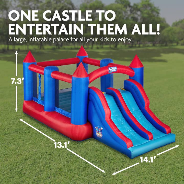 Sunny and Fun - Wholesale Inflatables - Inflatable Bounce House with Climbing Wall & More!