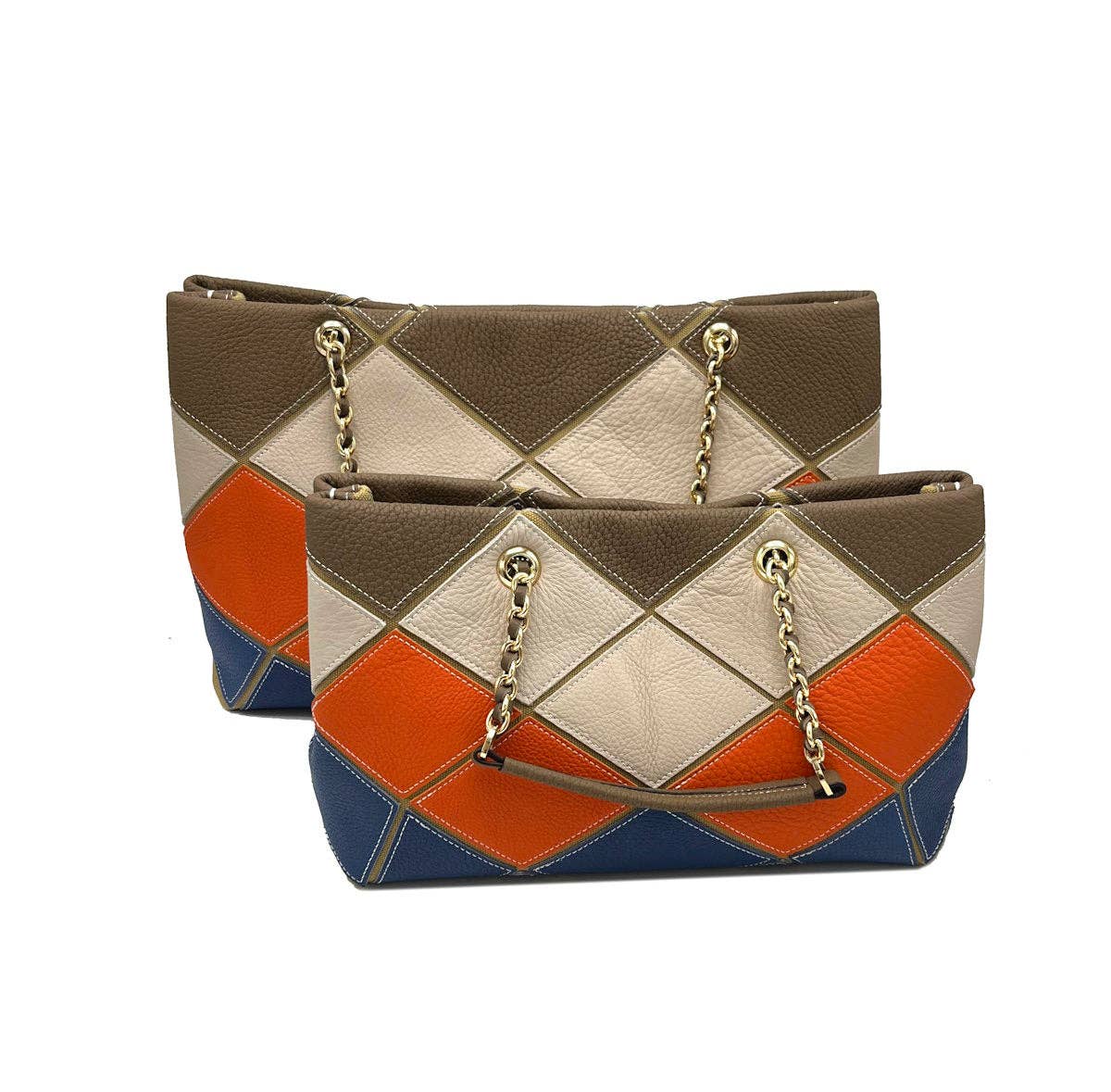 Suie Valentini srl - Wholesale Top Handle Bag - Women's - Genuine leather chain bag, big size, Made in Italy, art. 25133