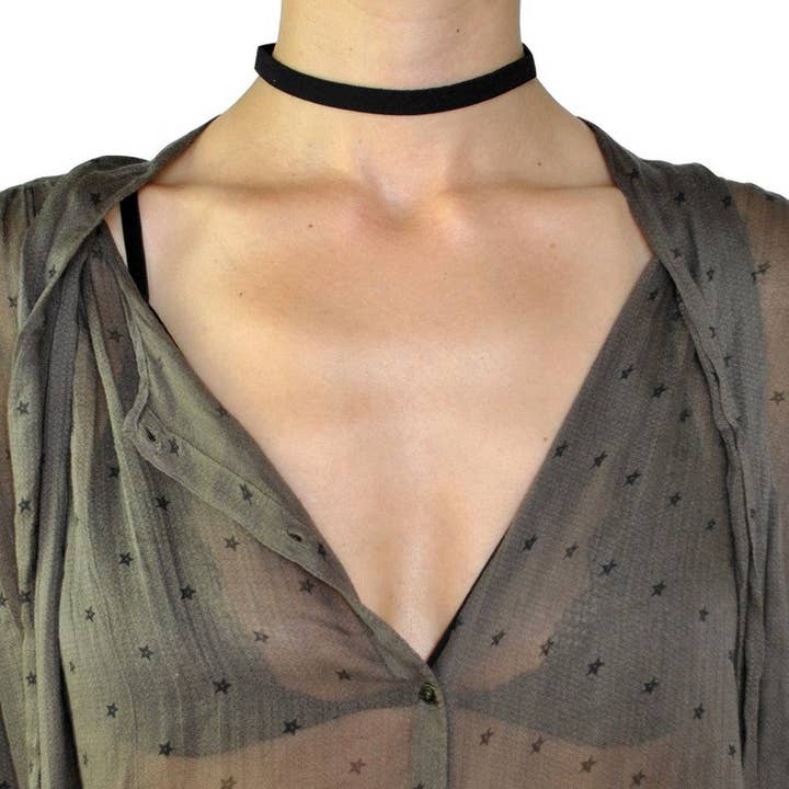 Jewel Cult - Wholesale Choker/Collar - Thin Black Suede Choker Necklace