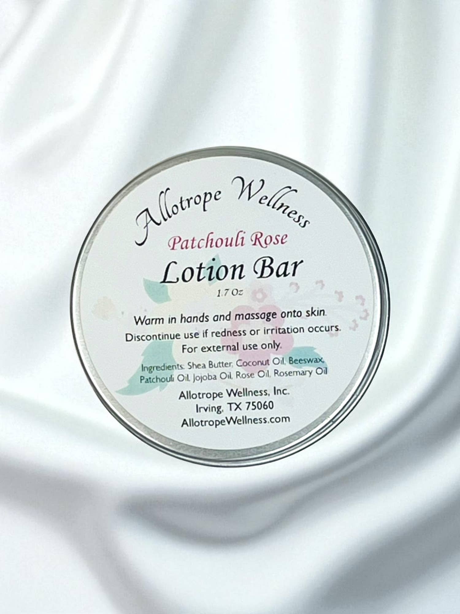 Allotrope Wellness, Inc. - Wholesale Solid Lotion - Patchouli Rose Shea Butter Lotion Bar0