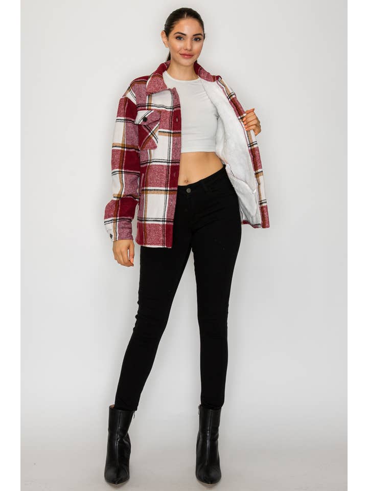 PATRONCITO USA INTERNATIONAL, INC - Wholesale Shirt Jacket/Shacket - Women's - Women Plaid Long Button Shirts Jackets (Shakets) LJ550-202534