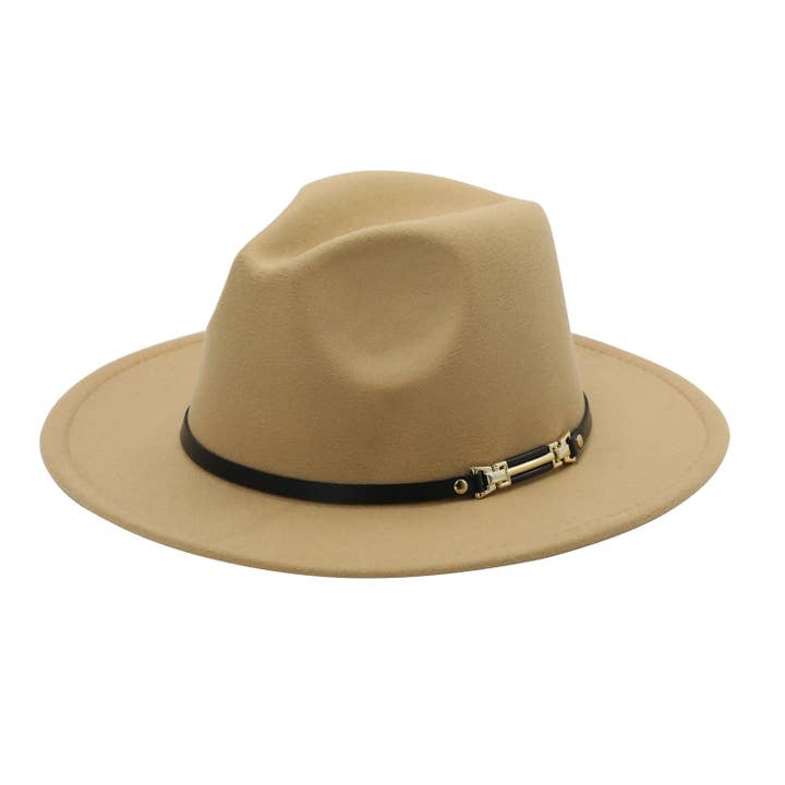 Peter Grimm - Wholesale Fedora - Unisex - Southern Charm Ultra Felt Faux Leather Band Wide Brim Hat