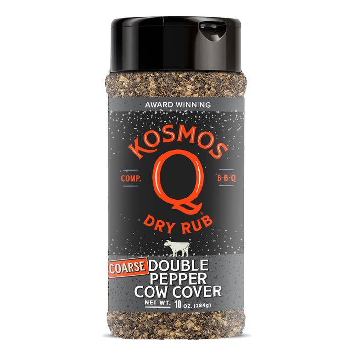 Kosmos Q - Wholesale Rub - Double Pepper COARSE Cow Cover Seasoning (Case of 12)