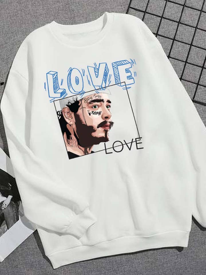 M8293-SW LOVE graphic sweatshirts for wholesale by HARANG