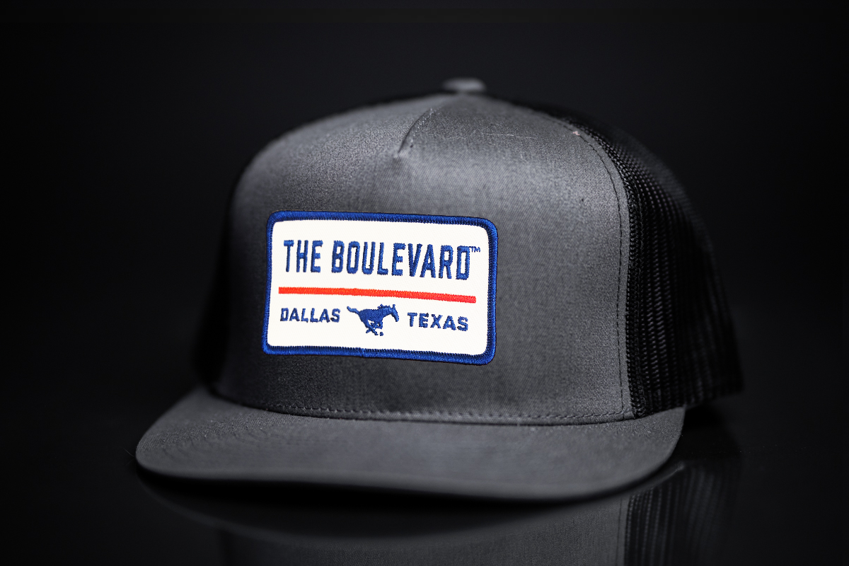 Last Stand Hats, LLC - Wholesale Trucker Hat - Unisex - SMU / The Boulevard Rectangle Patch / Mesh Snap Back / 127 / SMU0045