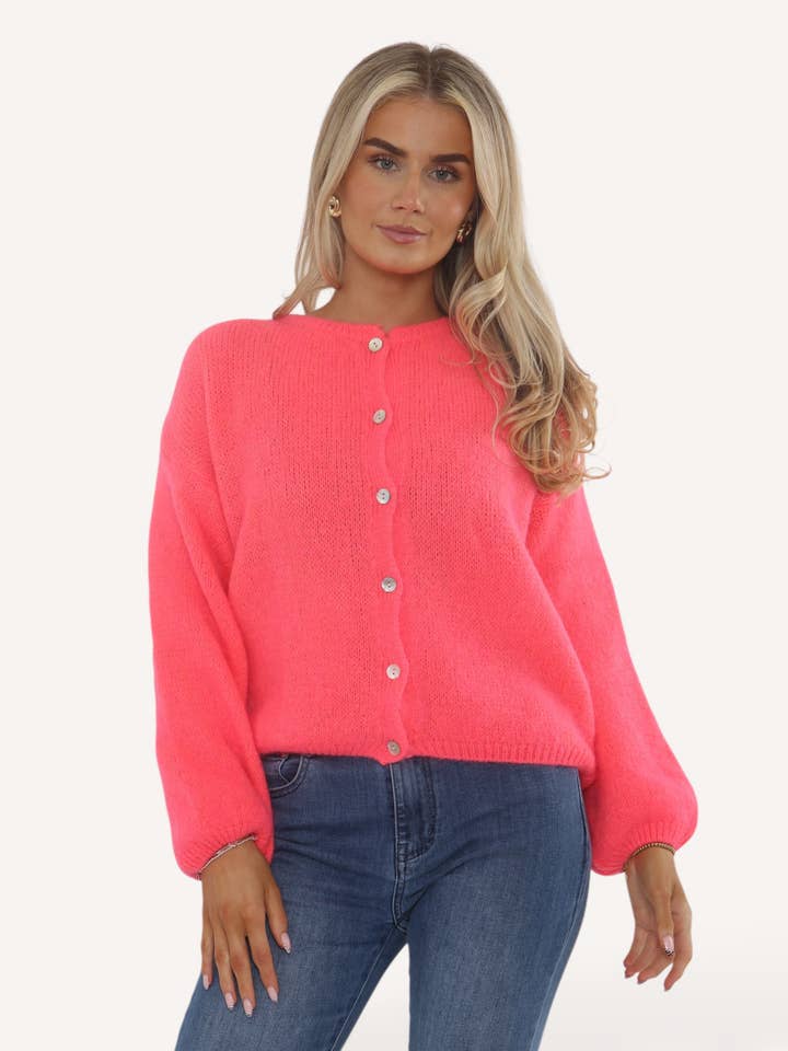 Cardigã de Mohair com Botões por atacado de Terminal 1 Clothing