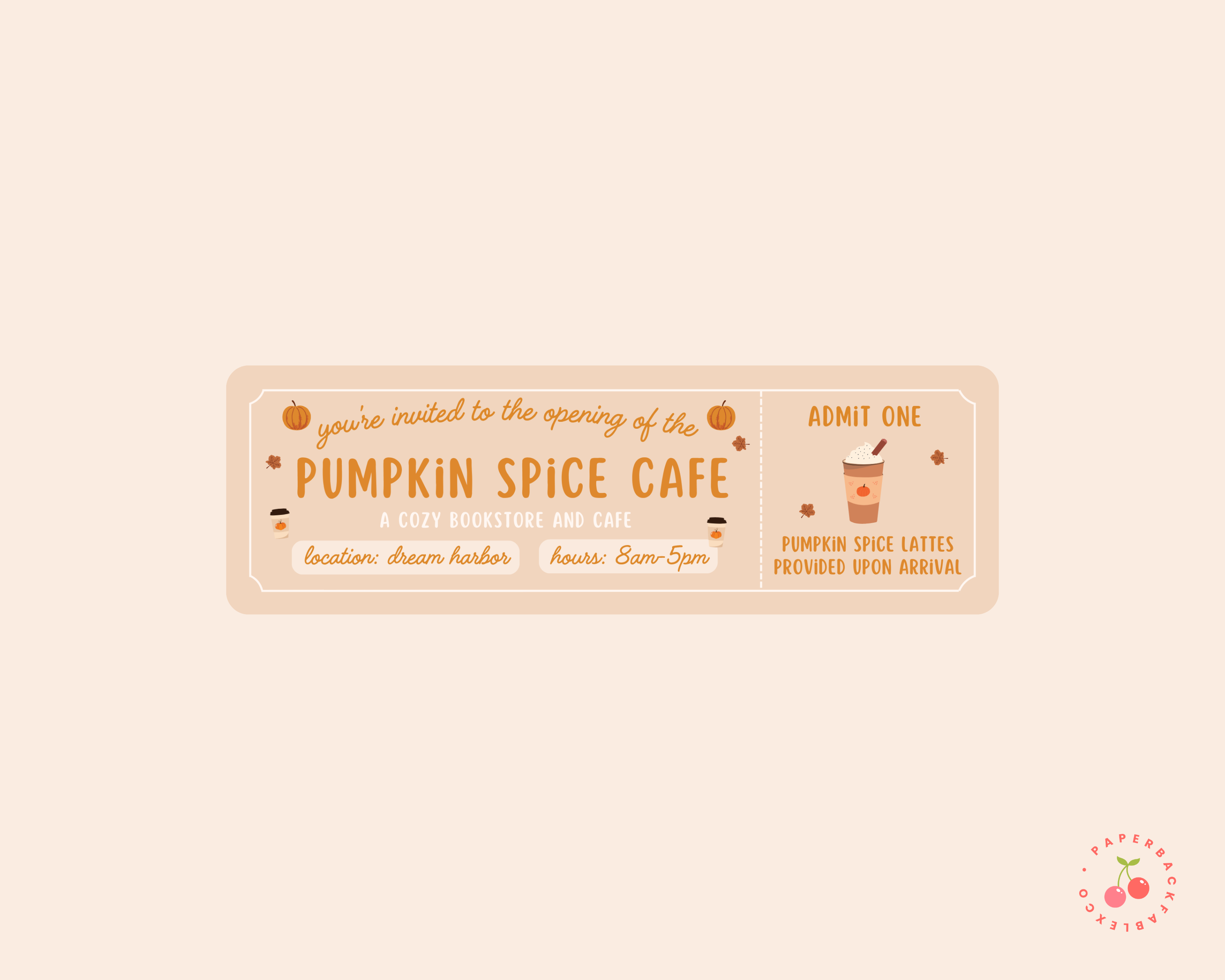 Paperback Fable &amp; Co. – wholesale Bookmark – Pumpkin Spice Cafe - Bookmarks0