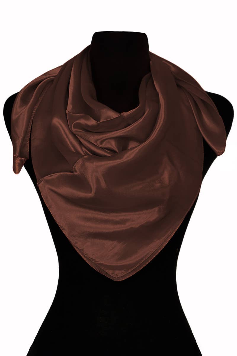 Cap Zone - Vente Écharpe – femme - Foulard carré brillant en satin polyester effet soie4