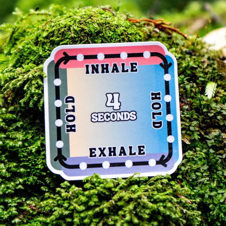 Adesivo Respirazione a Scatola | Adesivo Consapevolezza | Terapia per la vendita all'ingrosso da parte di Mindful over Mind Full