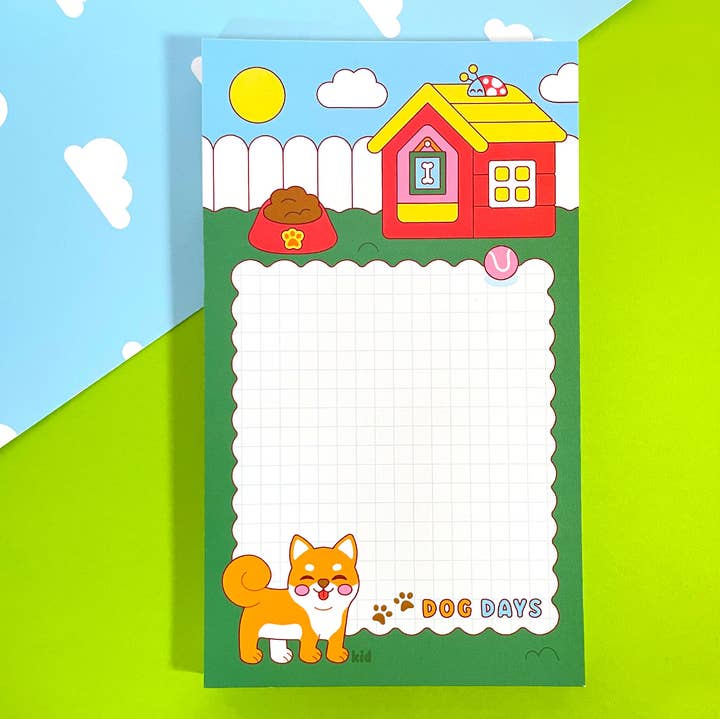 Kidnichols - Wholesale Notepad - Dog Days Notepad | Shiba Inu | Cute Summer Stationery Gift
