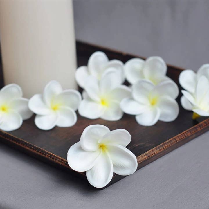 STEMLESS Real Touch plumeria flower-cake hat hairpiece decor for wholesale by Angel Isabella