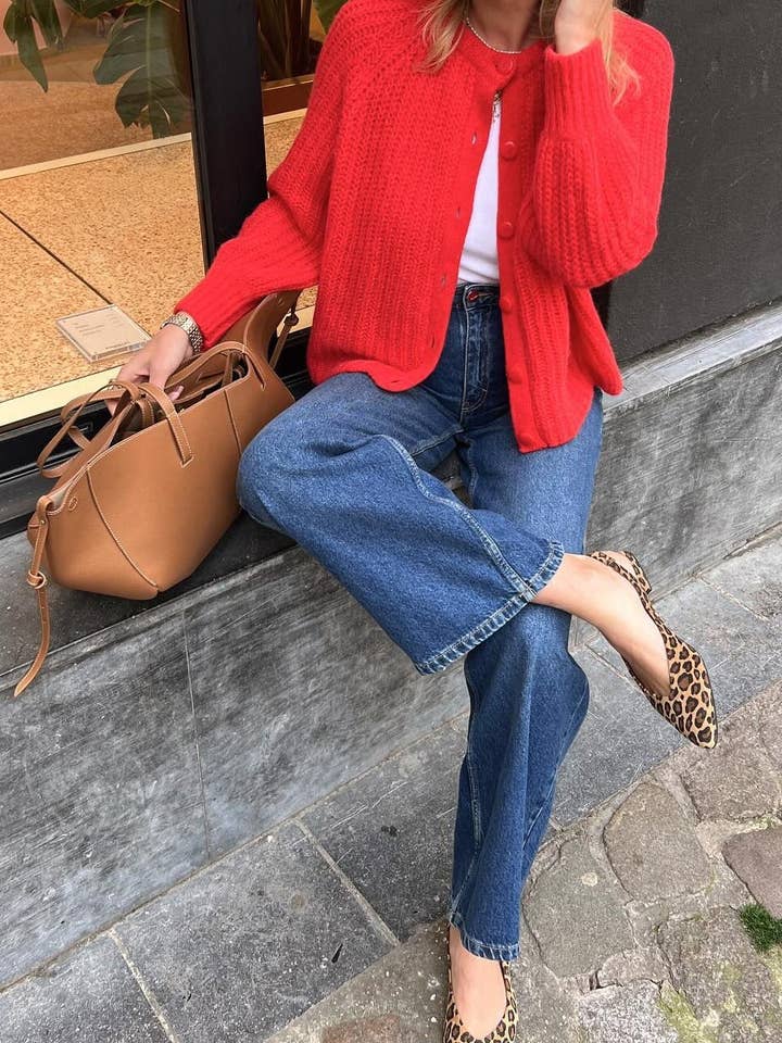 Rosa Clothing - Wholesale Cardigan - Women's - chunky crewneck knit Cardigan20