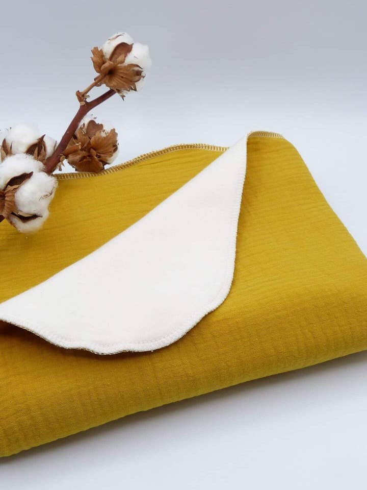 Louise Plaid in Organic Cotton - Mustard Yellow for wholesale by Tijala