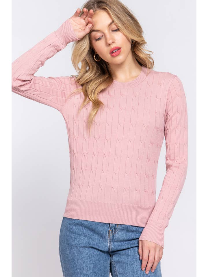 42POPS - Wholesale Pullover-trui - Dames - ... SI-24992 AANSLUITENDE LANGE KABELTRUI MET RONDE HALS9