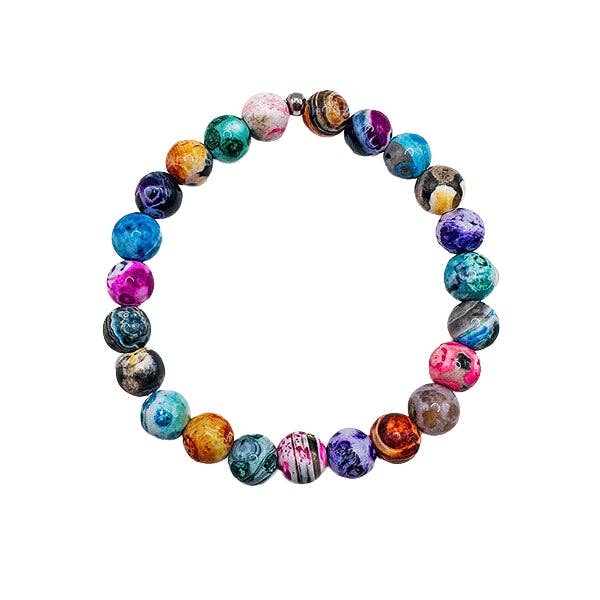 Balance - Rainbow Agate 8mm Beaded Bracelet for wholesale by Featherly