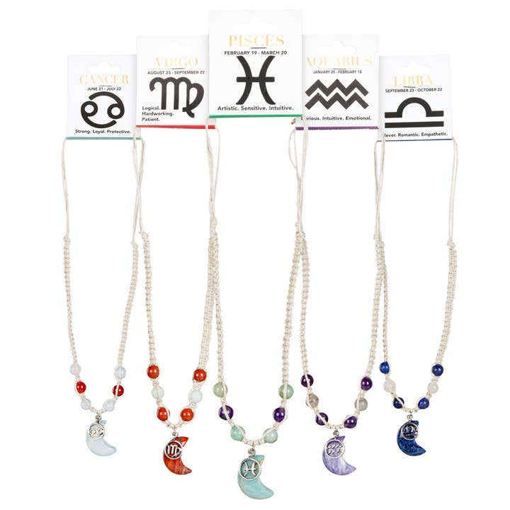 Benjamin International - Wholesale Pendant/Charm Necklace - ZODIAC SIGN HEMP NECKLACES