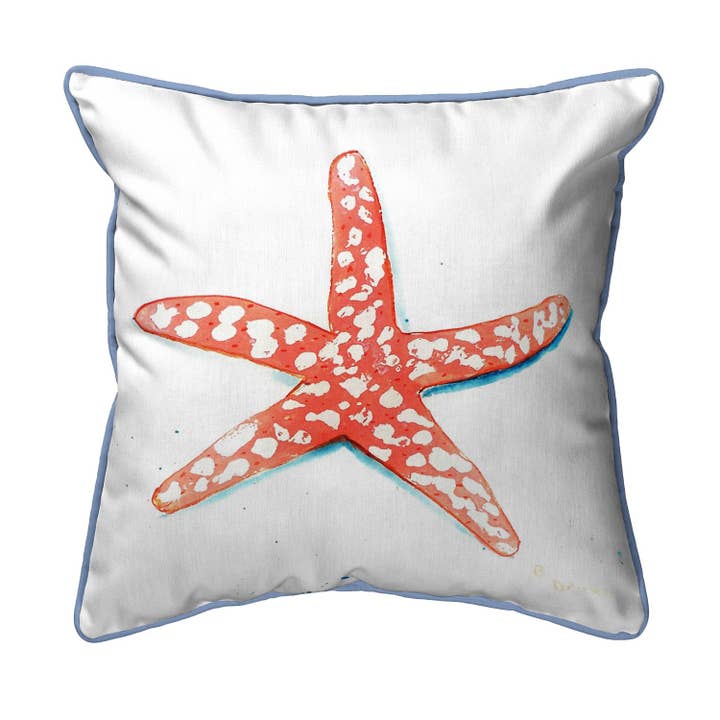 Almohada con cordón Coral Starfish para venta al por mayor de Betsy Drake Interiors