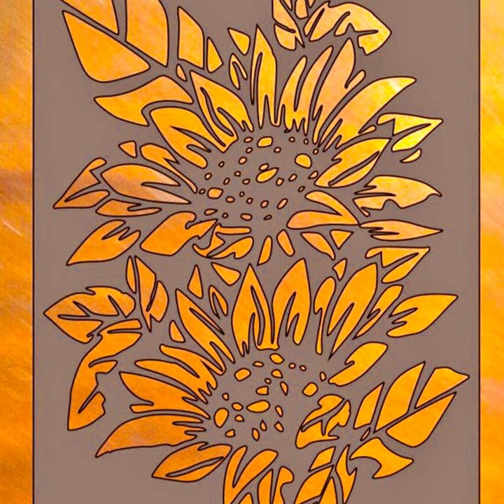 Pochoir double en forme de tournesol pour la vente par Belle Stencils