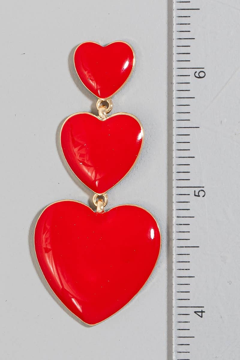 LSIG Triple Epoxy Heart Dangle Earrings for wholesale on Faire1