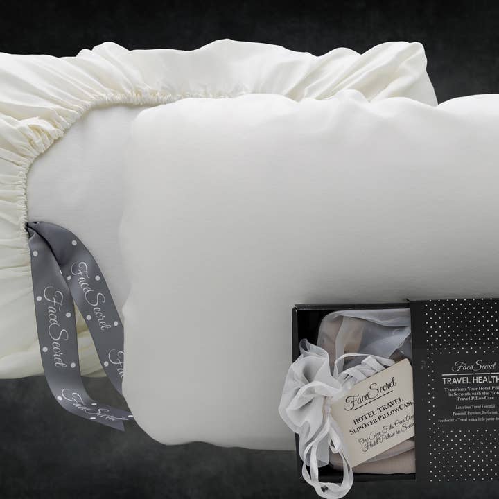 Taie d'oreiller de voyage en coton biologique blanc Taille unique pour la vente par FaceSecret Travel PillowCASE