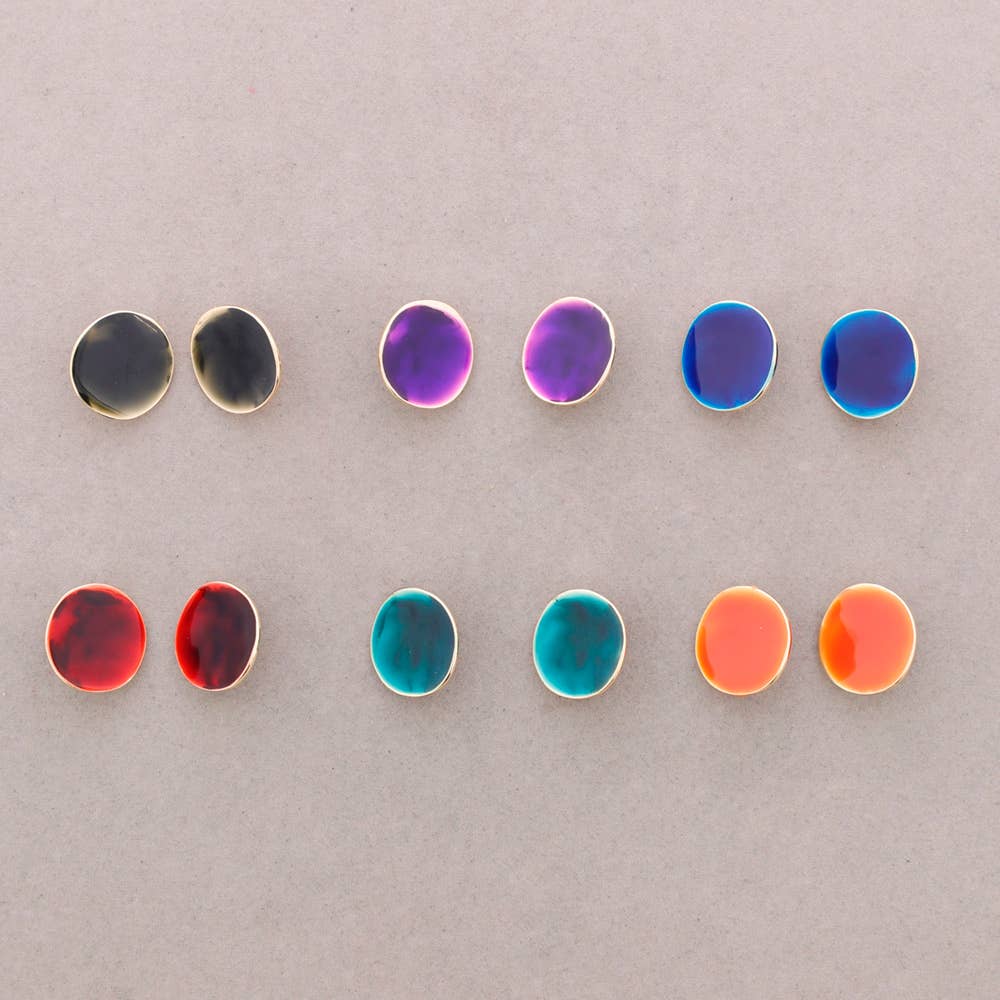Sonata – wholesale Snap jewellery – Medal Enamel Metal Clip Earrings8