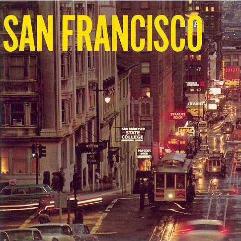 Art Print SF-392 Powell Street at Night, San Francisco, Cali for wholesale by Found Image Press