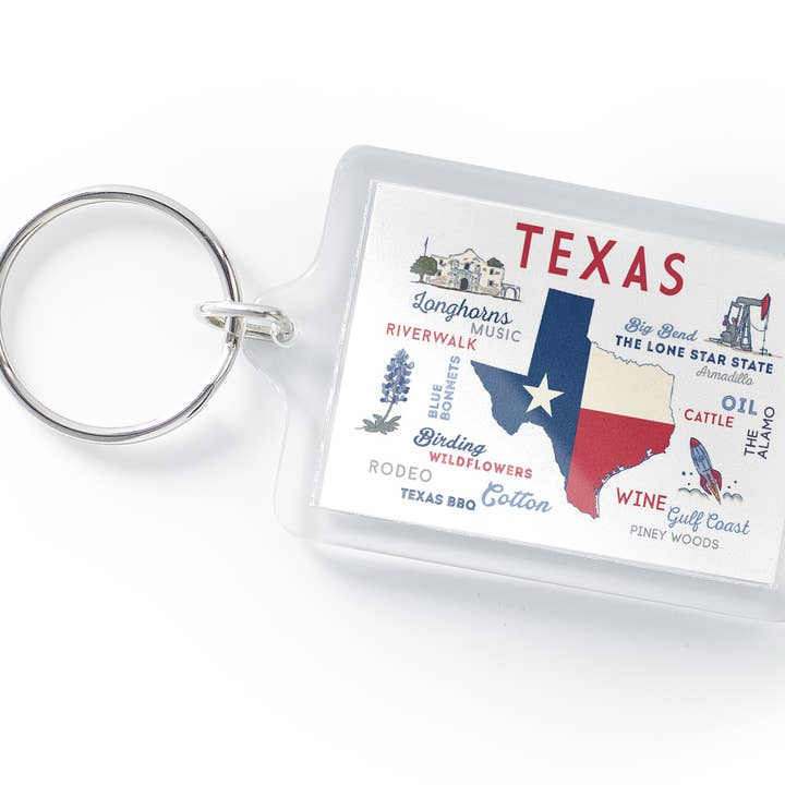 KEYCHAIN Texas, Typography & Icons for wholesale by Lantern Press