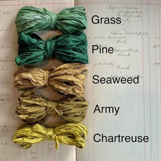 Torn Silk Sari Ribbon Bundles - 5 yards for wholesale by RiverHaus