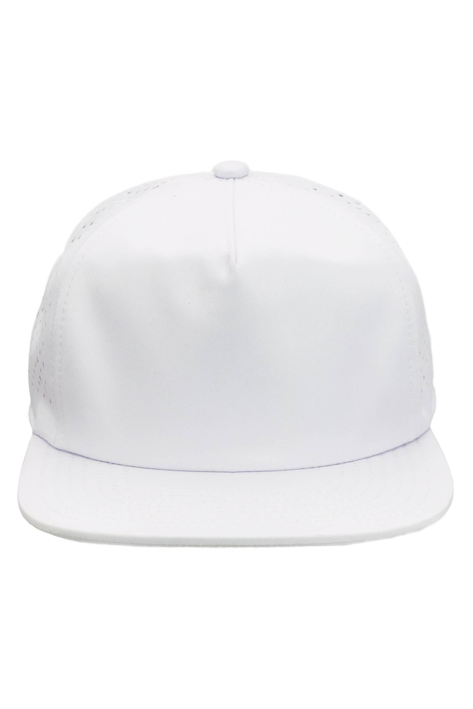 Cap Zone - Wholesale Flat Brim Cap - Unisex - Five Panel Unstructured Polyester Perforated Snapback10