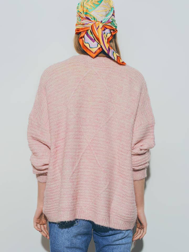 Knitted Cardigan in Pink for wholesale on Faire