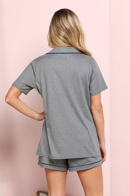 NINEXIS - Wholesale Sleepwear Set - Women's - CWSPJ002_SHORT SLEEVE NOTCH COLLAR PAJAMA SET7