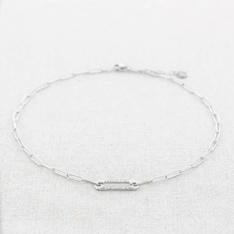 gold STEEL CHOKER SAFETY PIN CRYSTALS for wholesale on Faire2